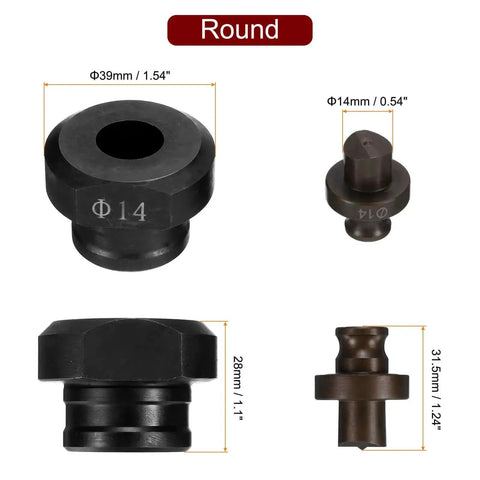 Fourteen Millimeter Hydraulic Hole Punch Kit For Electric Punching Machine MHP-20 JP-20, slotted die set dimensions