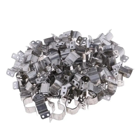 100 Pcs N20 Micro Motor Mount Set For 12mm Gear Motors Ideal For Toy Cars And Small Robotics Iron Base Mounting Brackets, pile view