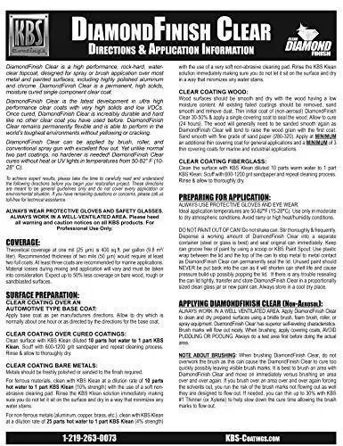 Instructions page for DiamondFinish Watercolor Clear Coat 1 Quart Scratch Resistant Single Part featuring detailed application guidance.