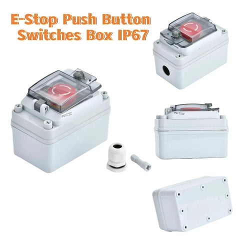 Emergency Stop Button Box 660V 10A Waterproof Outdoor Safety Switch For Industrial Use Rugged E Stop Push Button Box IP67 Weatherproof