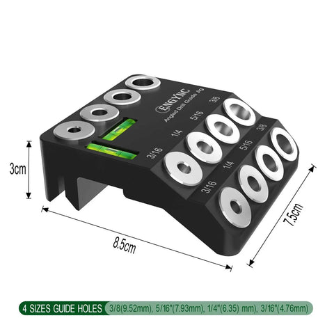 Drill Guide Jig With Two Torpedo Levels For 30, 45, And 90 Degree Holes Portable Drill Guide for various bit sizes, nickel alloy steel
