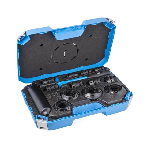 DIY Friendly Universal Bearing Install Set TMFT24 Timing Tool Compatible Fitting Tool Kit opened showing components in blue case.