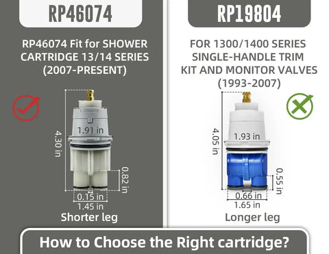 Universal RP46074 Monitor Cartridge Replacement For Delta 13 14 Series Tub Shower Faucets comparison with RP19804