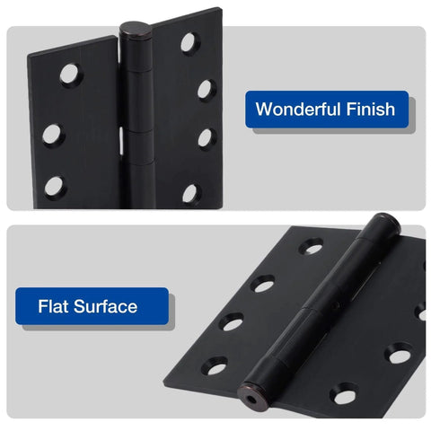Exterior Door Hinges 4x4 Heavy Duty 3.3mm Thick Square Plain Bearing Oil Rubbed Bronze For Front Doors Commercial Use