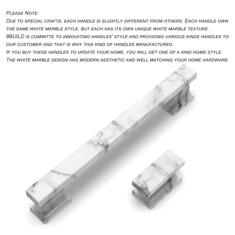 White Marble 5 Inch Cabinet Handles Set Of 10 Zinc Alloy Pulls For Cabinets And Dressers Kitchen Hardware With Two Screw Sizes