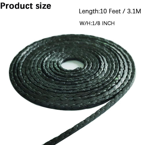 PTFE graphite braided compression packing, black, 10 ft coil, 1/8 in x 1/8 in for pumps and valves