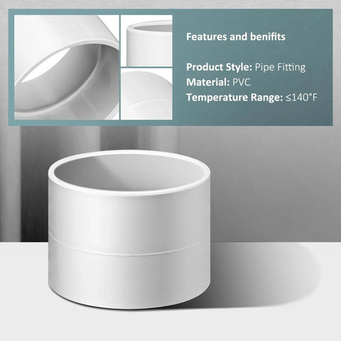 5 Pack Central Vacuum Stop Coupling Fittings 2 Inch PVC for Rough In Install Replacement DIY Friendly Easy to Install Durable Home Vacuum System Parts From GULUANT Durable Heavy Duty Construction