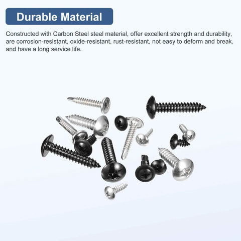 Assorted screws for Sheet Metal Screws Assortment Kit 125 Pack For Wood And Furniture With Five Sizes M3x8 M3x10 M3x12 M3x16 M3x20