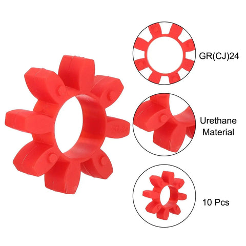 Red Urethane Curved Jaw 24 Coupling Inserts 10 Pack Flexible Center Inserts for L Jaw Couplings and L Jaw Couplers Built To Last