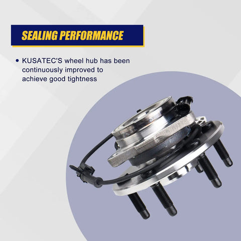 Front Wheel Bearing And Hub Assembly Set For Chevy Avalanche 1500 Tahoe Express 1500 and 2500 Cadillac Escalade ESV EXT AWD GMC Savana 1500 2500 AWD 6 Lug With ABS, showcasing sealing performance