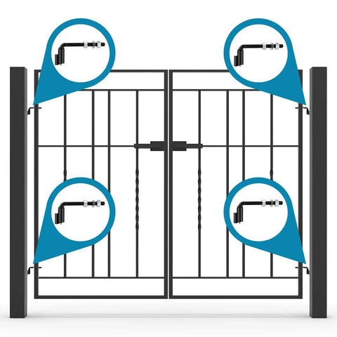 Heavy Duty Gate Hinge Skelang With Five Eighth Inch J Bolt And Adjustable Barrel For Outdoor Use, Corrosion Resistant Steel
