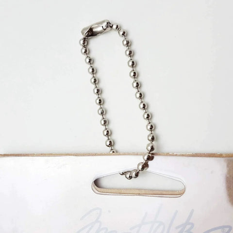 100 Pack 6 Inch 2.3mm stainless steel ball chain with connector for dog tags, ID badges, and crafts, shown attached to a card