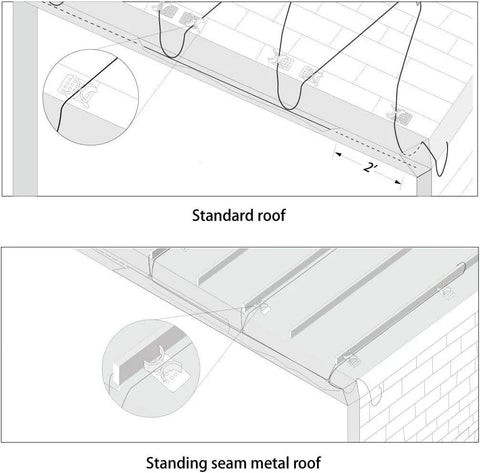HEATIT heat cable clips for roofs, plastic deicing cable clips; 26-pack for securing heat tape on standard and standing-seam roofs