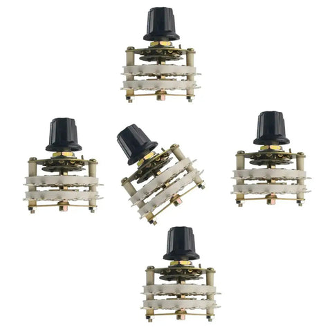 Five Two Pole Eleven Throw Rotary Switch Kit With Double Deck Band Channel For Radios And TVs And Industrial Gear Panels Metal And Plastic Construction Model KCT 2x11