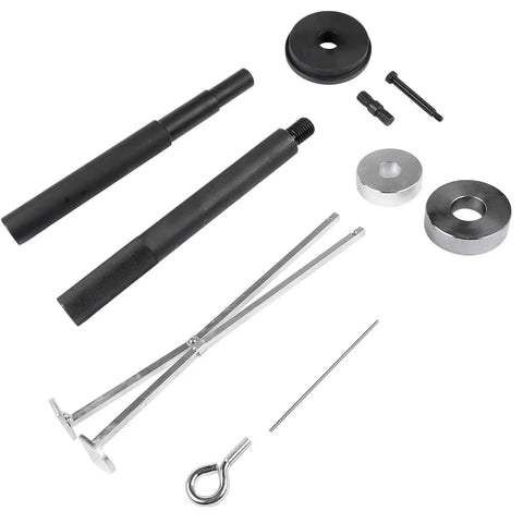 Alignment Bar And Gimbal Bearing Tool Set With Bearing Puller And Seal Bellows Replacement components on white background