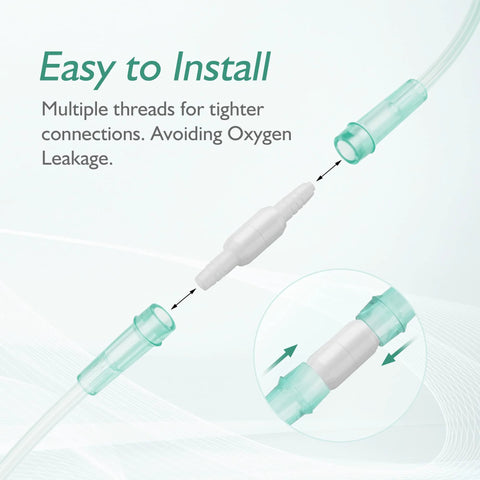 ANSNF oxygen tubing swivel connector, white, 360° rotation, 10-pack