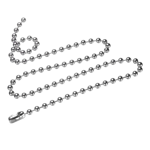 Stainless Steel Ball Chain 5.0mm 23.6 Inch Length 316L Round Bead Necklace Dog Tag Pull Chain With Connectors Clasps Silver
