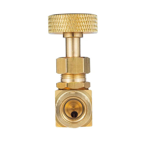 Heavy Duty Brass Instrument Needle Valve Replacement Set For Precise Flow Control One Quarter NPT Female To One Quarter NPT Female Connections Golden Finish Two Pieces Breezliy Built For Stable Leak Free Operation In Lab And Industrial Piping