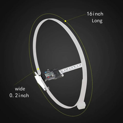 16 Inch Heavy Duty Cable Ties 100 Pack Self Locking Nylon Wire Ties White With 70 Pound Tensile Strength Heat And UV Resistant