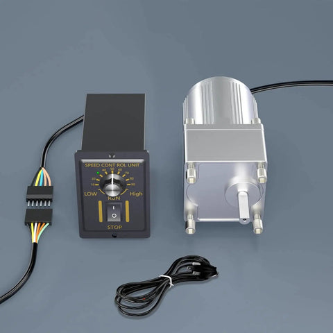 Front view of Compact 6W 110V Reversible AC Motor With Gearbox Reduction 7500 To 1 Adjustable Speed Up To 180 RPM Electric Gear Motor