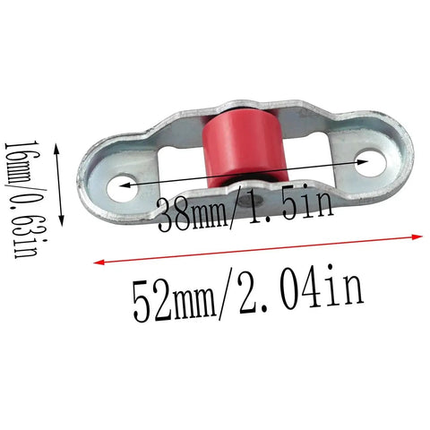 Sliding Door And Window Pulleys 16x52mm Durable PP Silent Bearing Flat Wheel with dimensions and metal housing