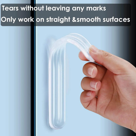 Hand peeling Clear Wall Protectors 6 Pack For Furniture Fridge Door Stopper With Strong Adhesive Backing Bumper Guards off a surface