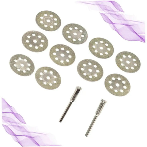 Ten Piece Diamond Cutting Discs Set For Rotary Tools Ultrafine Blades With Discs And Rods For Gemstone Glass Metal Ceramic Porcelain Tile Cutter Accessories