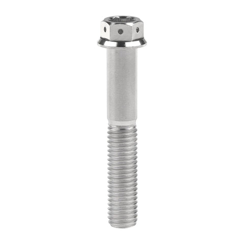 Titanium Flange Hex Head Bolt M10 X 60mm With 1.25mm Pitch Grade 5 6AL 4V Titanium Alloy 16mm Flange Diameter Silver Finish