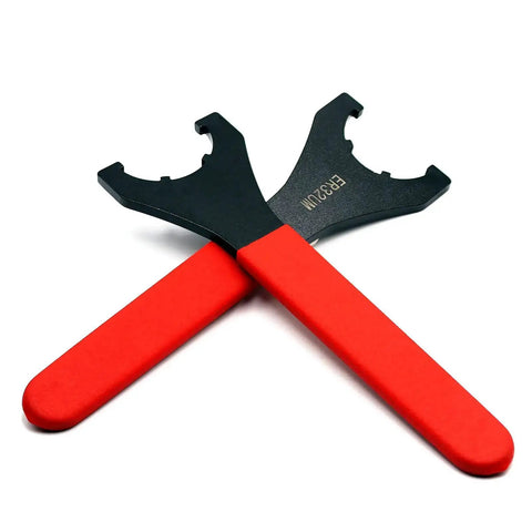 Red Spanner Precision Wrench For CNC Milling Collet Chuck ER-32UM Compatible Durable 2 Pack Wrench Set on white background