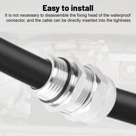 Heavy Duty 304 Stainless Steel One Quarter Inch Waterproof Cable Gland IP68 Adjustable Four To Eight Millimeter Cable Gland Protectors Image
