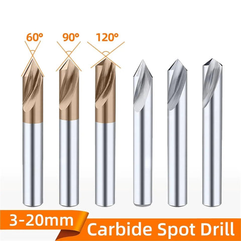 Carbide Spot Drill Bit 60 Degree for CNC Chamfering and Centering Guide Tool Tungsten Steel D12x100L