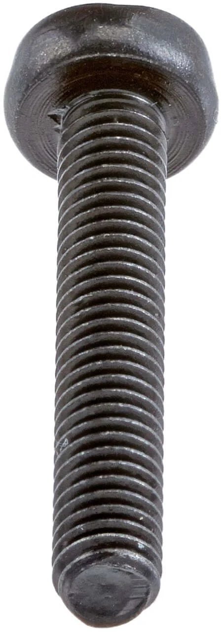 Pan Head Machine Screw In Black Oxide Finish DIN 7985 Compliant Phillips Drive Size No 1 M3.5 By 0.6 20mm Length Fully Threaded