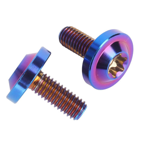 Burnt Blue Ti6Al4V M6 Bolts Torx T40 Set, 4 Pcs With 10 15 20mm Lengths, Pro Grade High Strength Lightweight Screws For Bike Motorcycle Car