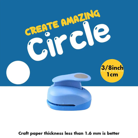 Three Eighths Inch Circle Paper Punch for Quick No Fuss Circle Cuts, shown with a 3/8 inch size to create craft embellishments.