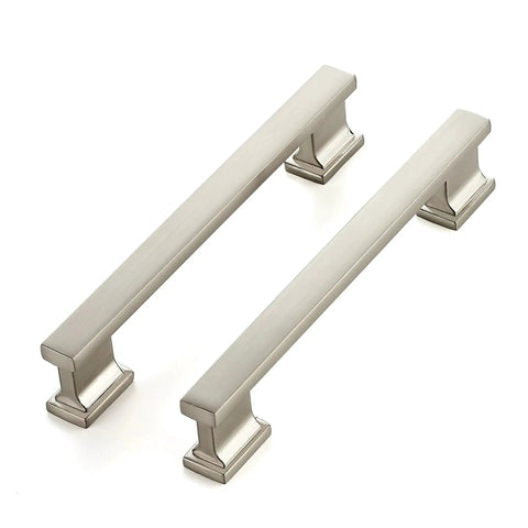 10 Pack 5 Inch Brushed Nickel Cabinet Pulls for cabinets and furniture; view showing smooth brushed finish and solid construction