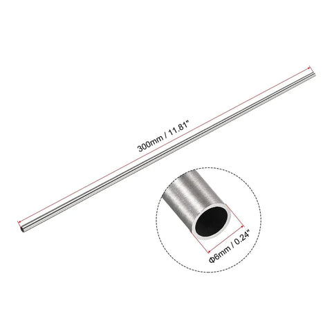 Stainless Steel Round Tube 6mm Outer Diameter 0.5mm Wall 300mm Length Pack Of 3 304 Grade Polished Finish for DIY projects
