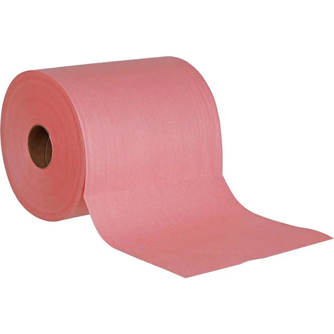 Heavy Duty Red Quick Rags Jumbo Roll For Industrial Cleaning 475 Sheets Per Roll One Roll Per Case