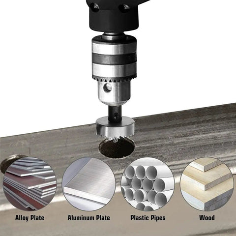 Durable 3/4 Inch HSS Hole Saw Set For Drilling Stainless Steel Aluminum Thin Iron Plastic And Wood, 2 Piece Triangular Shank Cutter Kit For Quick Clean Cuts By Hegebeck