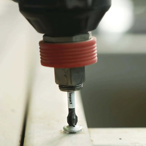 Impact Tough Insert Bits Set For Heavy Duty Drilling Boss Grade Bosch 10 Pack 1 Inch Phillips and Square in action