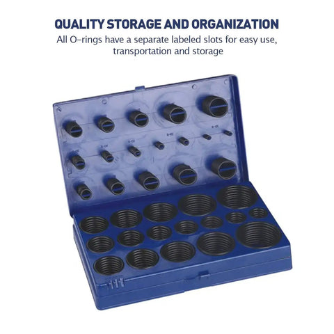 Blue 32 Sizes Metric O Ring Kit NBR Buna N Nitrile Rubber Gaskets For Automotive Plumbing And Faucet Repair, 419 Piece Assortment