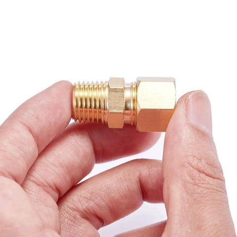 Brass Compression Tube Fitting Connector Straight Coupling Adapter One Quarter Inch Tube OD To One Quarter Inch NPT Male