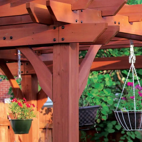 Pergola with 5/16 Inch By 6 Inch Heavy Duty Structural Screw With Dual Drive Power Hex And Washer Star Drive Head PrimeGuard Plus