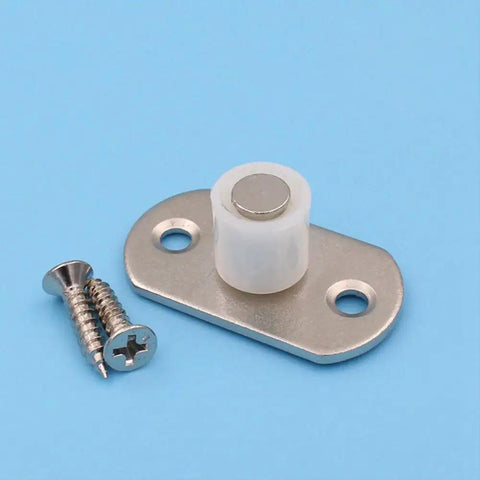 Sliding Barn Door Nylon Guide Wheel Set 4 Pieces With Floor Guide Roller Bracket includes metal floor bracket and screws.