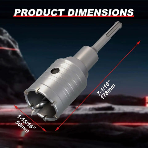 Professional 2 Inch 50mm Concrete Hole Saw Set with tungsten carbide teeth and SDS Plus shank