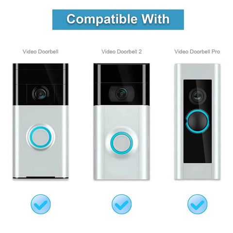 Image showing compatibility with various video doorbell models for Doorbell Screwdriver Replacement Kit With Torx T6 And Torx T15 Bits For WiFi Password Reset And Battery Change Fits Most Doorbell Models Industrial Grade S2 Steel Durable Construction Easy To Use DIY Friendly Maintenance Tool.