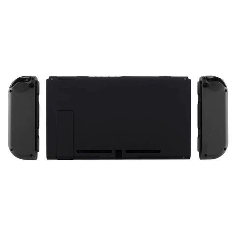 Soft Touch Black Console Back Plate Replacement For Nintendo Switch With Kickstand Easy Install Durable DIY Shell Case