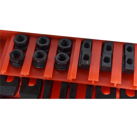 58 Piece T Slot Hold Down Clamp Kit For 7/16 Inch Table Slot Includes 24 Studs In Lengths 3 4 5 6 7 8 With 3/8-16 Threads
