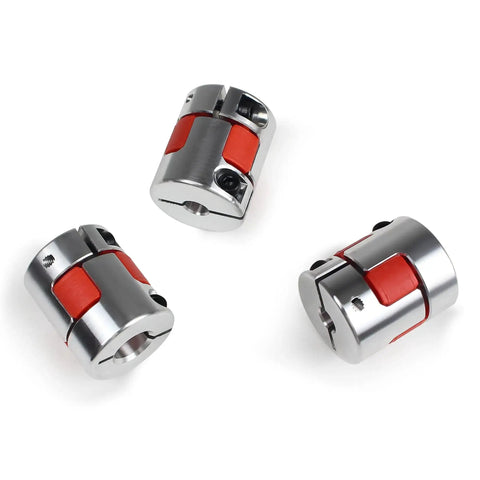 3 Pack 6.35mm To 10mm Plum Flexible Shaft Couplings D25L30 Aluminum Jaw Spider Shaft Connectors