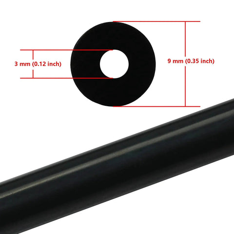 End view of Premium High Temperature Silicone Vacuum Tubing Hose For Air And Water, 5 Ft Long, 1/8 Inch ID, 3 Mm Wall, Black.
