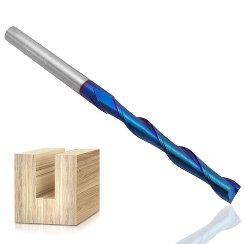 Upcut Spiral Router Bit For CNC Woodworking With One Quarter Inch Shank And One Quarter Inch Cutting Diameter Two Flute Long End Mill For Mortises